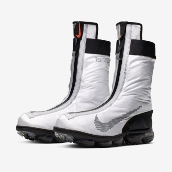 Nike Air VaporMax FlyKnit Gaiter ISPA - Férfi Utcai Cipő - Metal Titán/Fekete/Fehér/Metal Titán